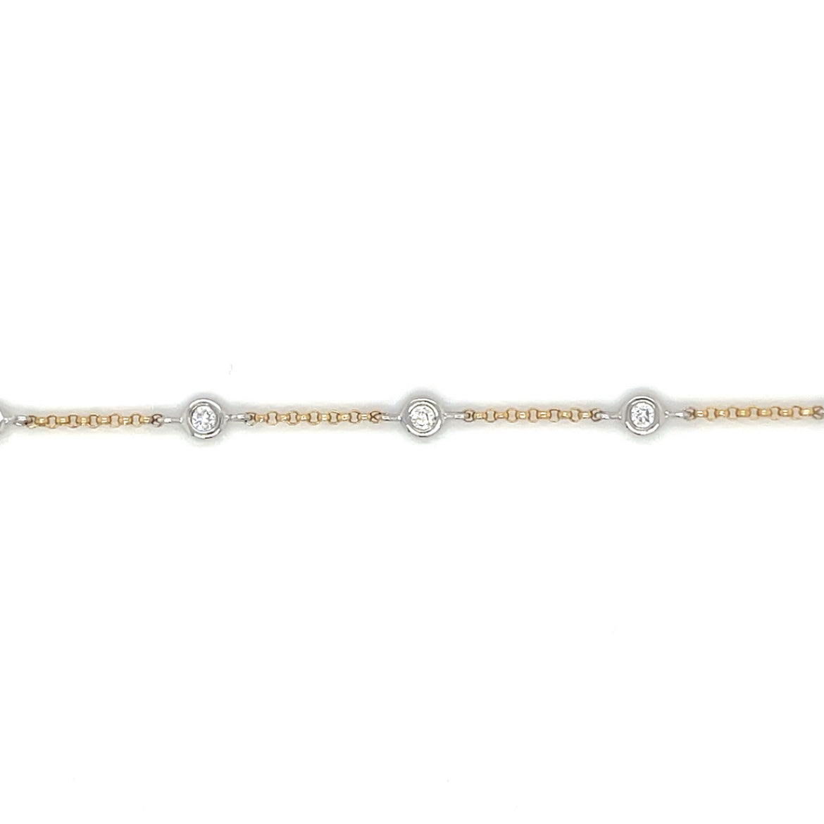 Yellow And White Gold Diamond Station Necklace