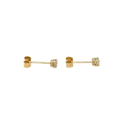 18ct Yellow Gold Diamond Stud Earrings