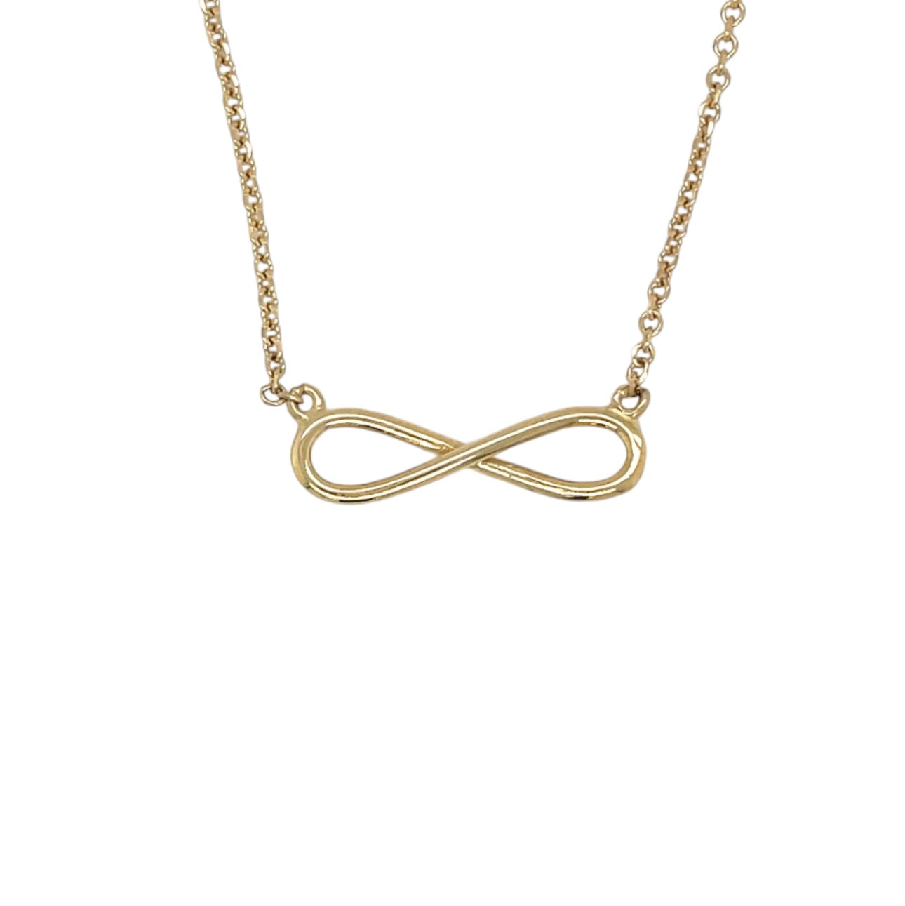 9ct Yellow Gold Infinity Pendant & Chain (16-18")