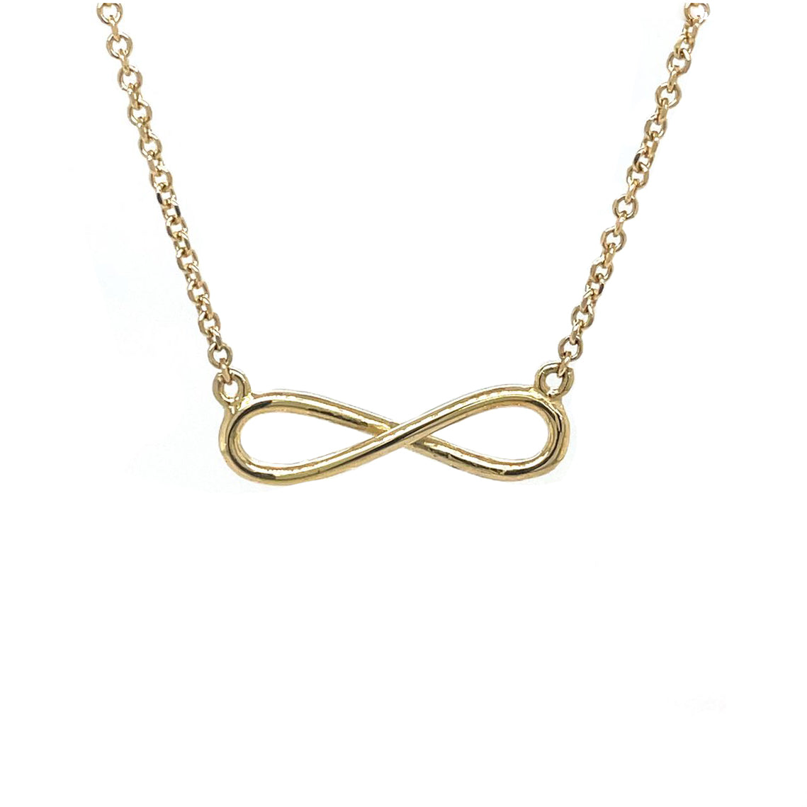 9ct Yellow Gold Infinity Pendant & Chain (16-18")