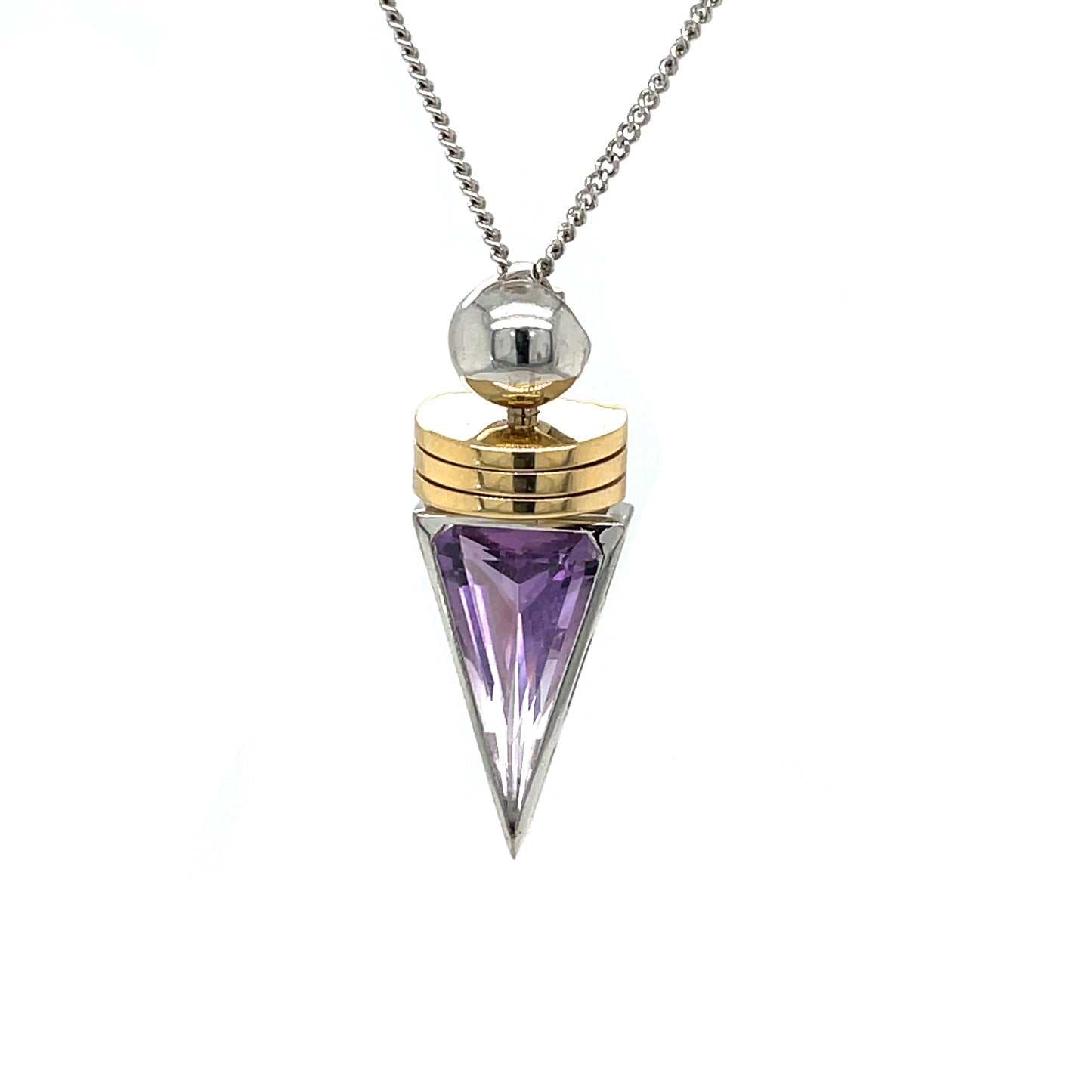 18ct Yellow & White Metal Amethyst Pendant