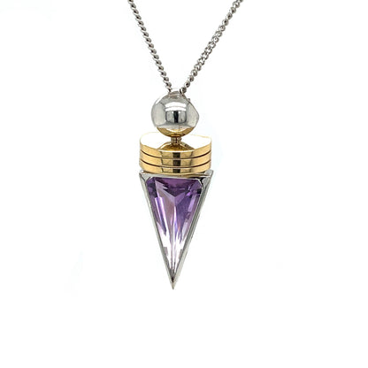 18ct Yellow & White Metal Amethyst Pendant