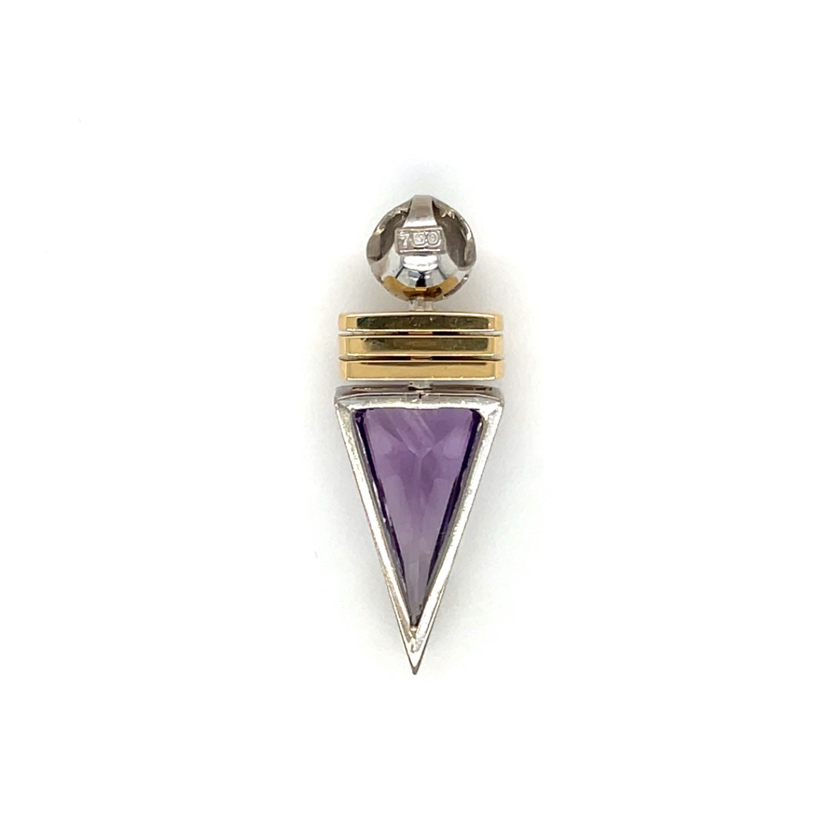 18ct Yellow & White Metal Amethyst Pendant