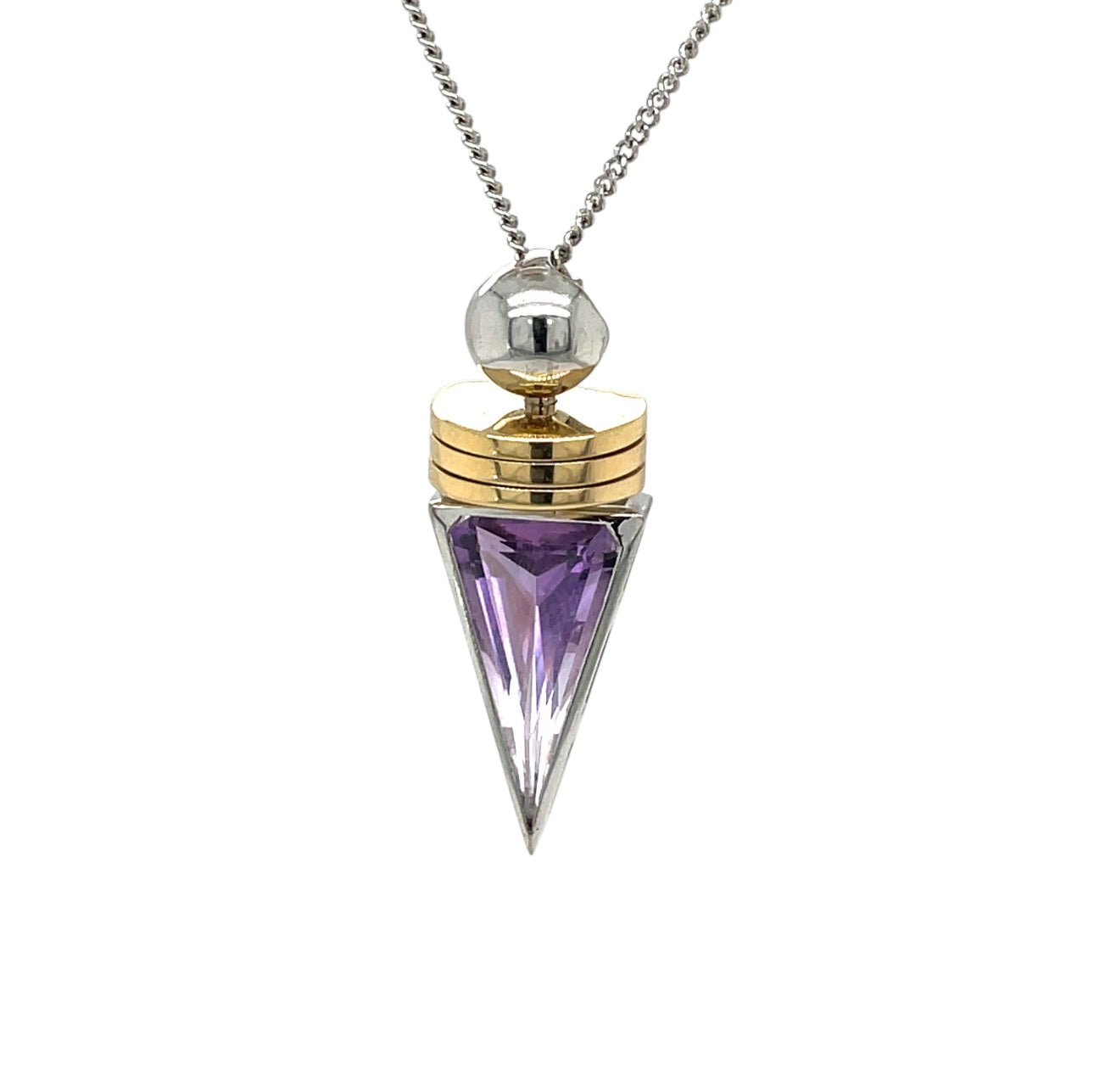 18ct Yellow & White Metal Amethyst Pendant