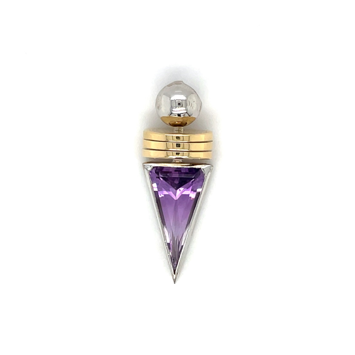 18ct Yellow & White Metal Amethyst Pendant
