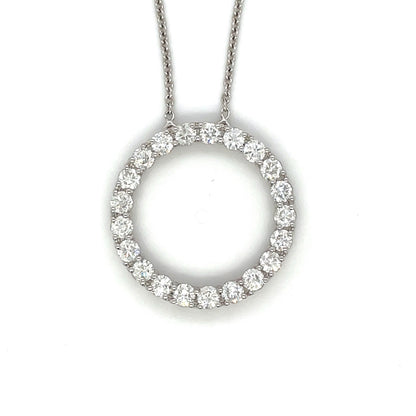 18ct White Gold Diamond Circle Pendant