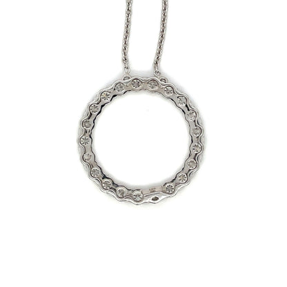18ct White Gold Diamond Circle Pendant
