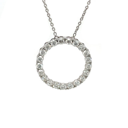 18ct White Gold Diamond Circle Pendant