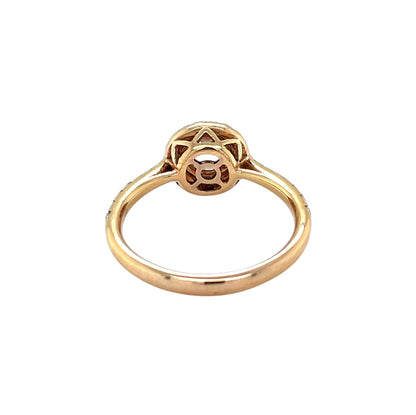 18ct Rose Gold Morganite & Diamond Cluster Ring (N)