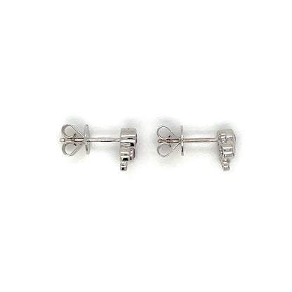18ct White Gold Pink Sapphire & Diamond Bubble Stud Earrings