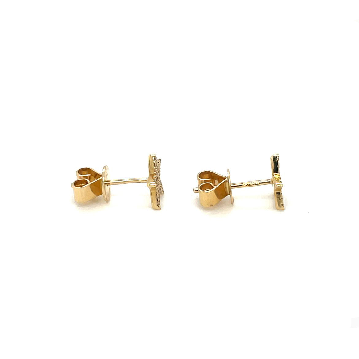 18ct Yellow Gold Diamond-Set Star Stud Earrings
