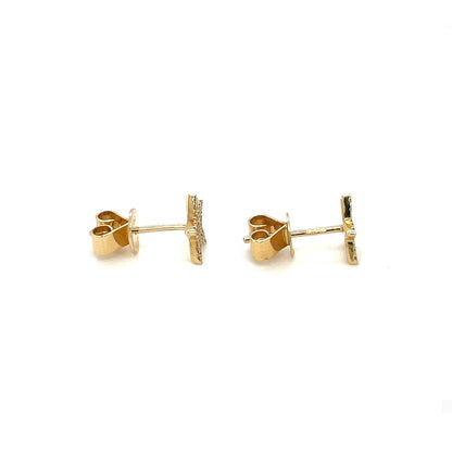 18ct Yellow Gold Diamond-Set Star Stud Earrings