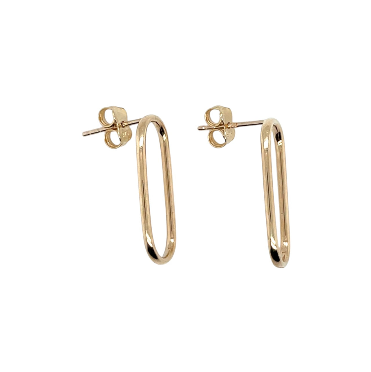 9ct Yellow Gold Open Oval Drop Earrings