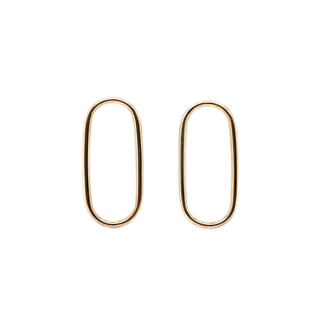 9ct Yellow Gold Open Oval Drop Earrings