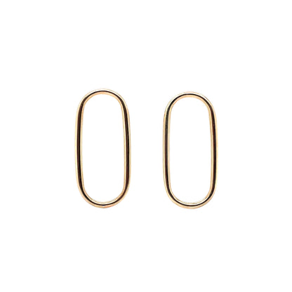 9ct Yellow Gold Open Oval Drop Earrings