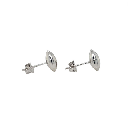 9ct White Gold Almond-Shaped Stud Earrings