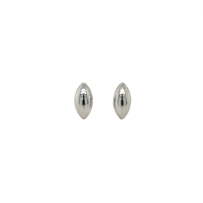 9ct White Gold Almond-Shaped Stud Earrings