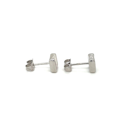 9ct White Gold Square Stud Earrings