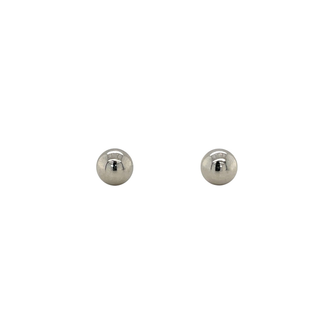 9ct White Gold Ball Stud Earrings (6mm)