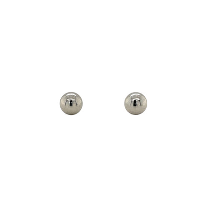 9ct White Gold Ball Stud Earrings (6mm)