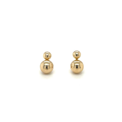 9ct Yellow Gold Double Ball Stud Earrings