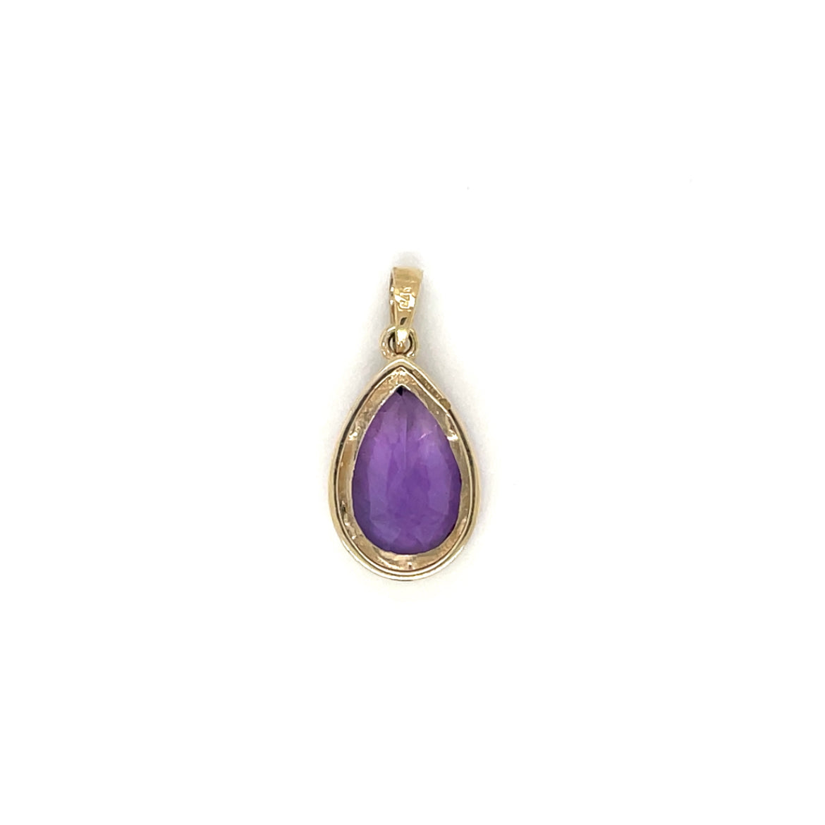 9ct Yellow Gold Amethyst Pendant