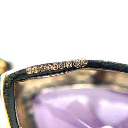 9ct Yellow Gold Amethyst Pendant