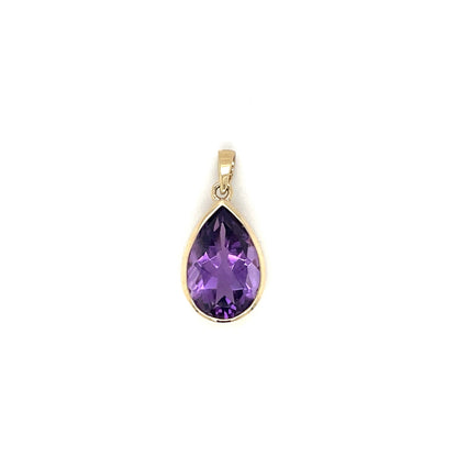 9ct Yellow Gold Amethyst Pendant