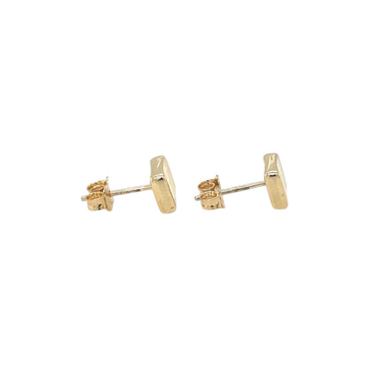 9ct Yellow Gold Square Stud Earrings