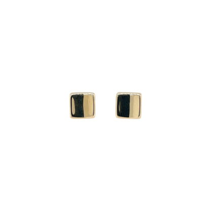 9ct Yellow Gold Square Stud Earrings
