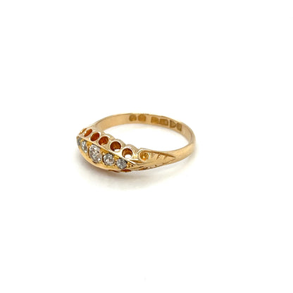 18ct Yellow Gold Graduated Diamond Five-Stone Ring