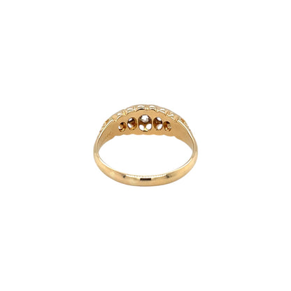 18ct Yellow Gold Graduated Diamond Five-Stone Ring (O)