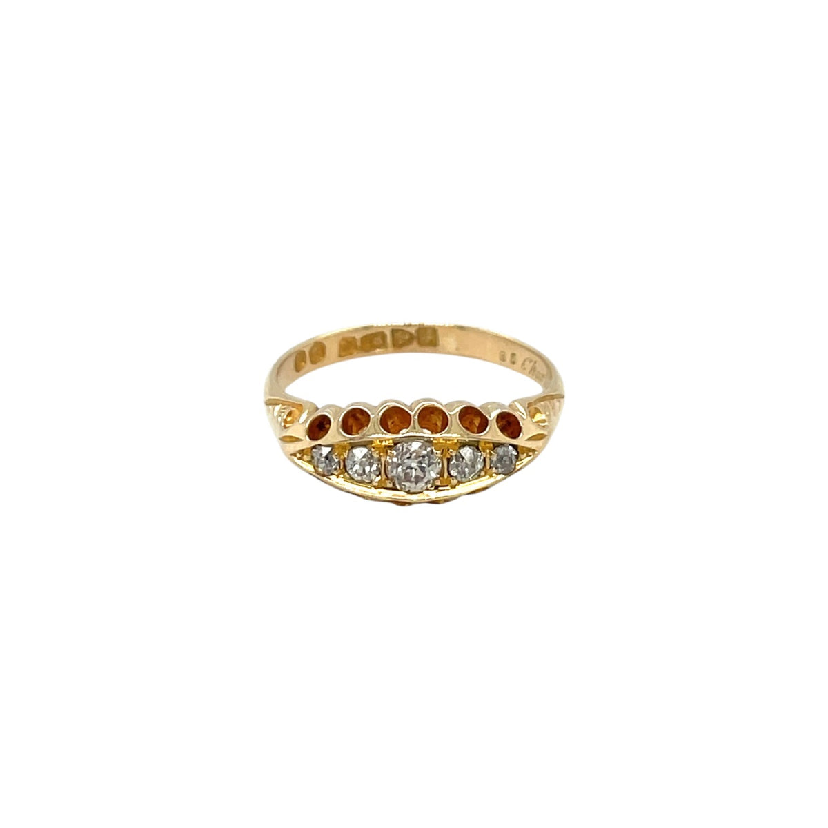 18ct Yellow Gold Graduated Diamond Five-Stone Ring (O)