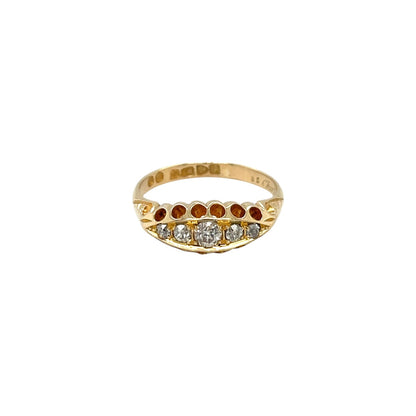 18ct Yellow Gold Graduated Diamond Five-Stone Ring (O)