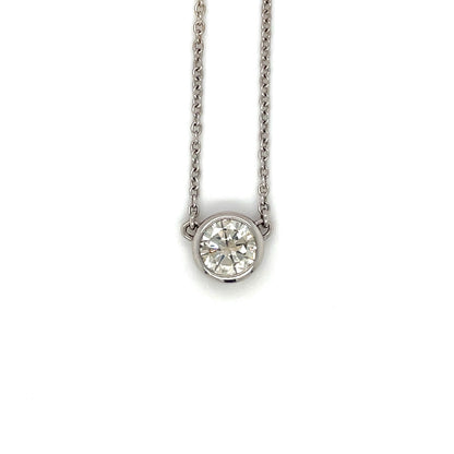 18ct White Gold Diamond Solitaire Necklace