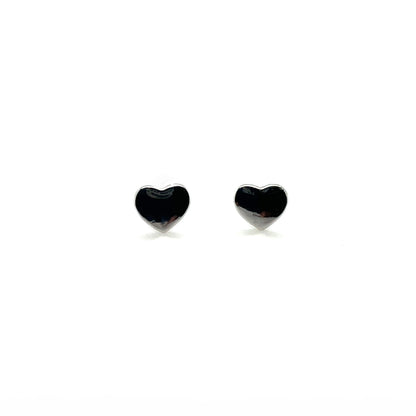 Silver Love Heart Stud Earrings
