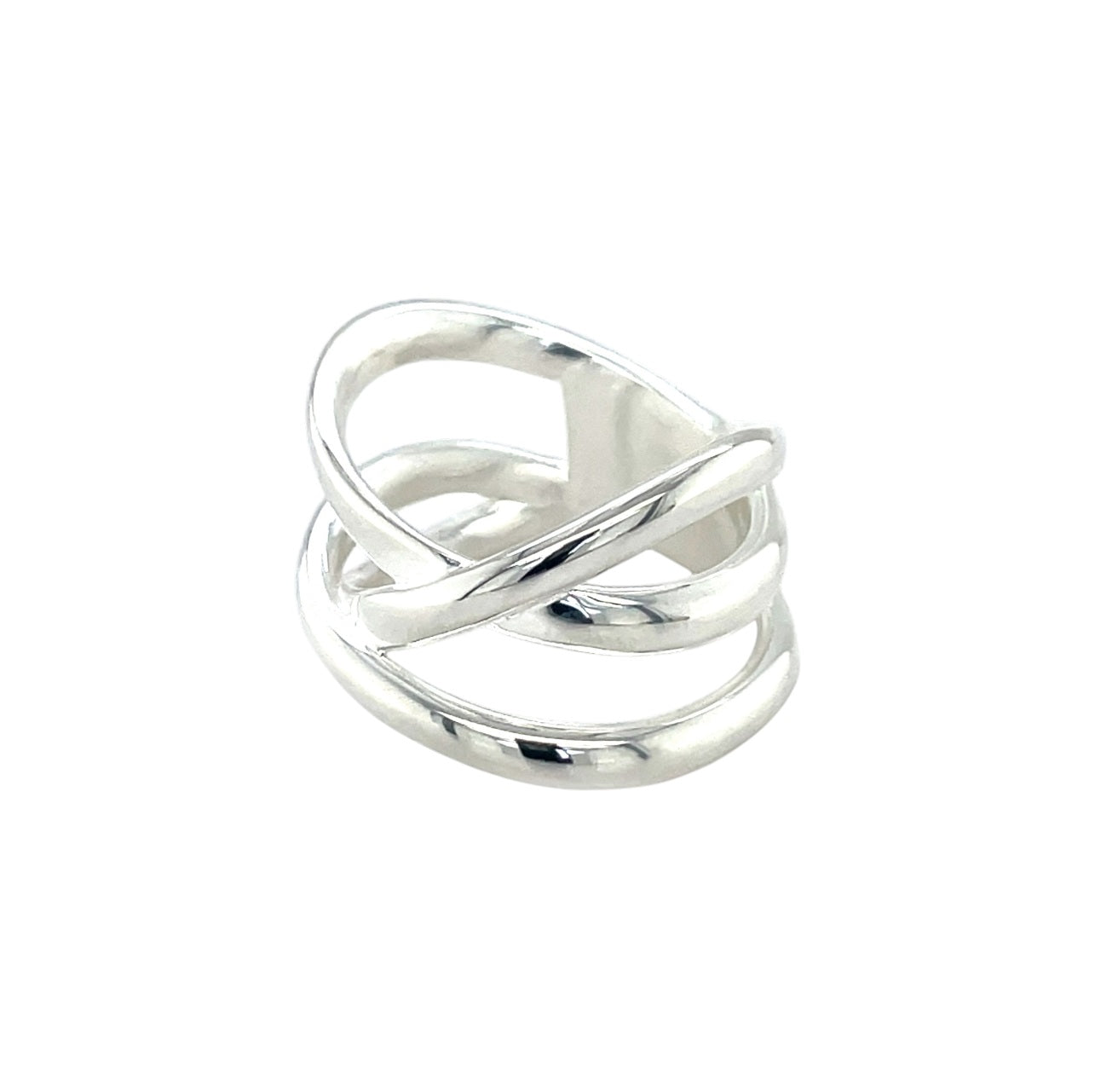 Silver Three Strand Chunky Ring (O1/2)