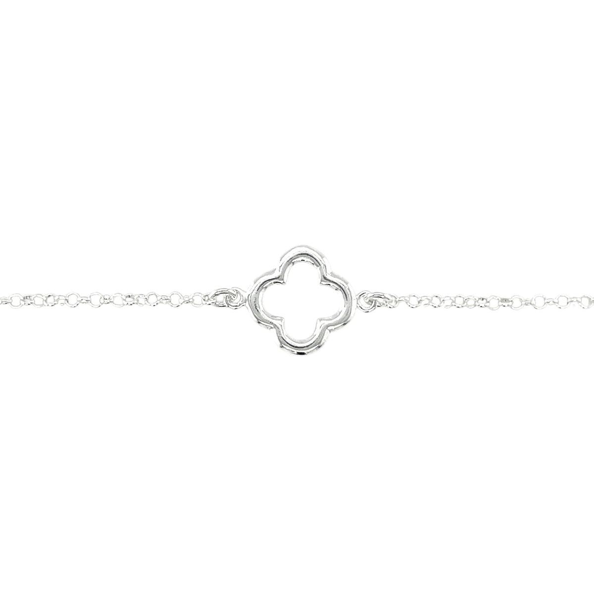Silver Clover Necklace (18")