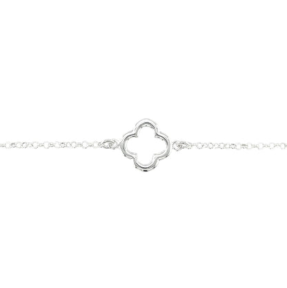 Silver Clover Necklace (18")