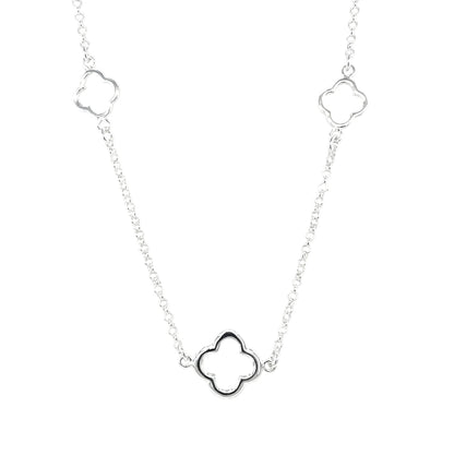 Silver Clover Necklace (18")