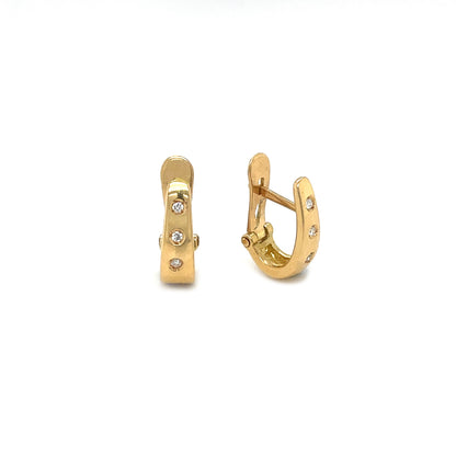 18ct Yellow Gold Diamond Set Hoops