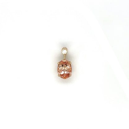 18ct Yellow Gold Topaz & Diamond Pendant