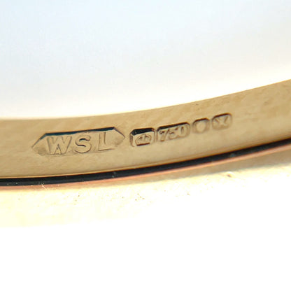18ct Yellow Gold Aquamarine & Diamond Hinged Bangle