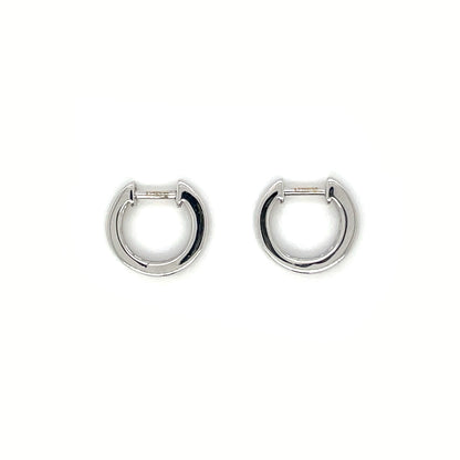 18ct White Gold Small Diamond Hoop Earrings