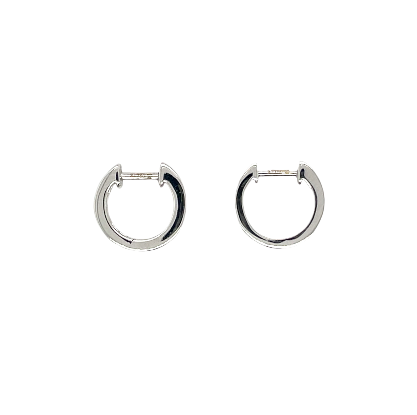 18ct White Gold Small Diamond Hoop Earrings