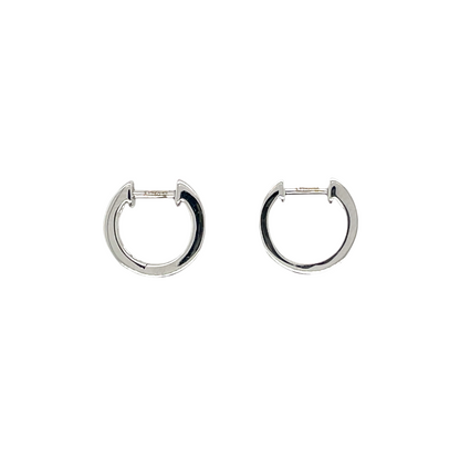 18ct White Gold Small Diamond Hoop Earrings