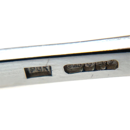 Silver Wavy Bangle With Gold Dots