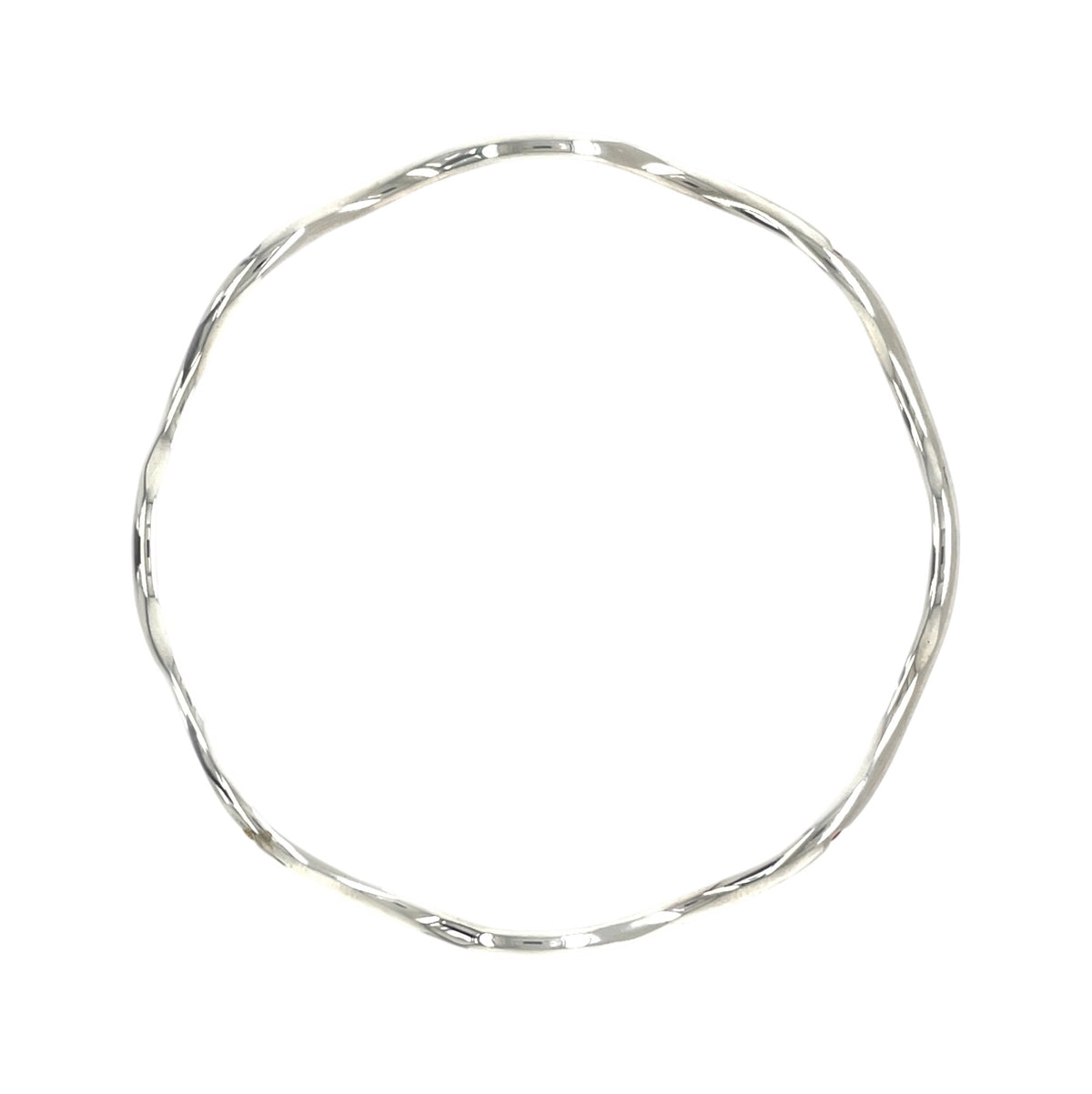 Silver & Multi-Coloured Sapphire Wave Bangle