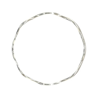 Silver & Multi-Coloured Sapphire Wave Bangle