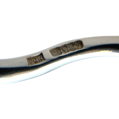 Silver & Multi-Coloured Sapphire Wave Bangle